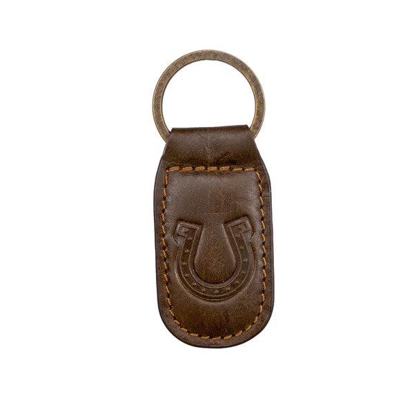 Horseshoe Leather Embossed Keychain