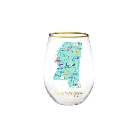 Mississippi Stemless Wine Glass