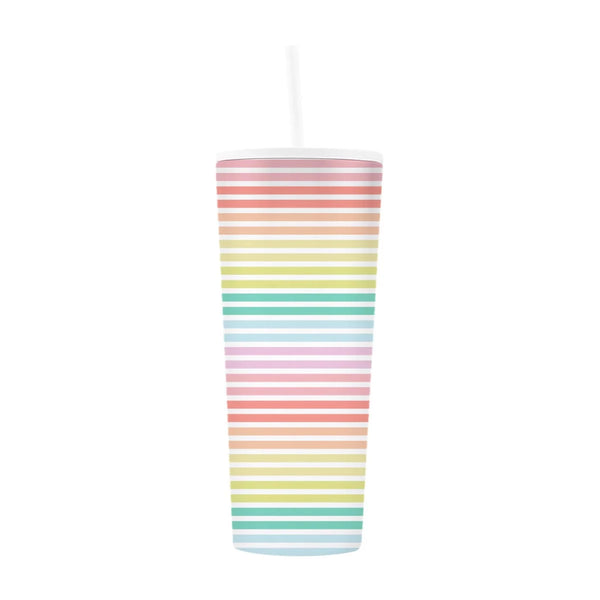 Sunset Stripe Stainless Straw Tumbler