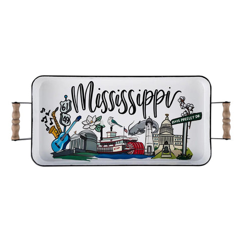 Mississippi Landmark Enamel Tray
