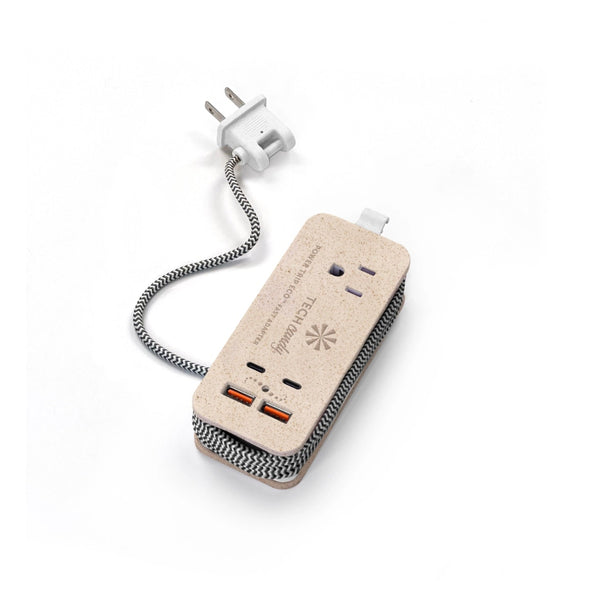 Power Trip Outlet Eco+ USB/USBC Travel Charger - Natural