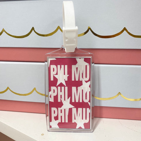 Phi Mu Stars Acrylic Luggage Tag