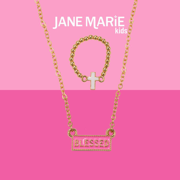 Fun Times Necklace & Ring Set: Blessed