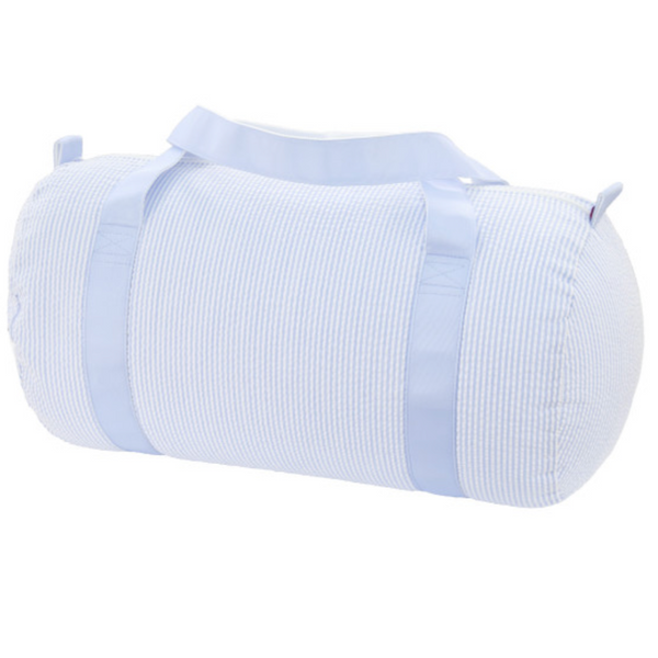 Baby Blue Seersucker Medium Duffel