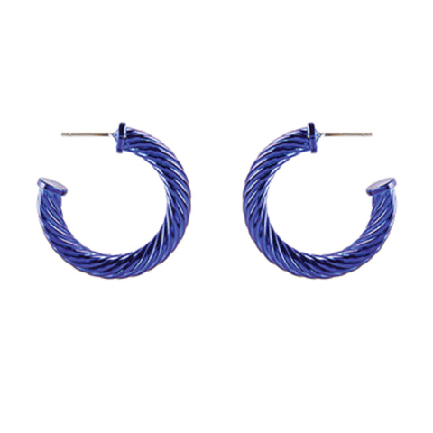 30mm Blue Color Twist Hoops