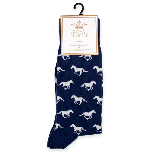 Blue and White Colts Men's Socks