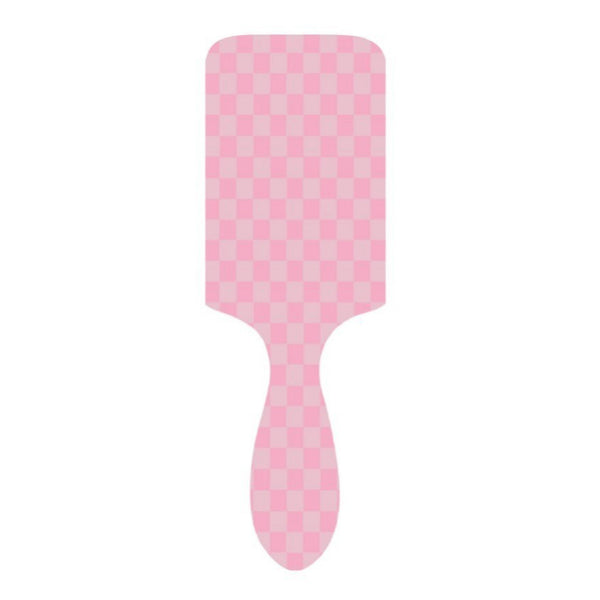 Checkered Pink Detangle Paddle Brush