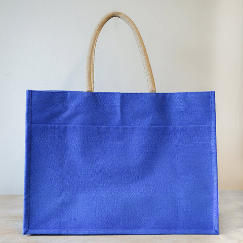 Jute Pocket Tote - Lapis