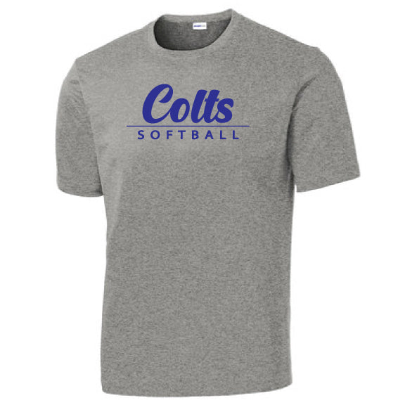 SanMar Colts Impact Softball Script Dri-Fit Tee - Long Sleeve Silver / 2x