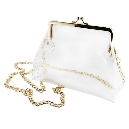 Clear Kiss Lock Crossbody Bag