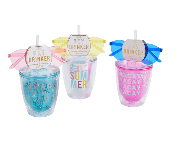 Mud Pie - Tumbler & Sunnies Set Sunny Days Ahead Pink