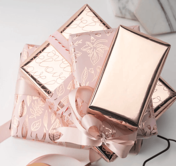 Soft Pretty Baby Pink and Gold Wrapping Paper Birthday Girl With Matched  Gift Tags and Ribbon Set of 4 Sheets in 4 Designs Folded Flat 20x28 inches