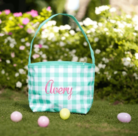 mint check easter basket
