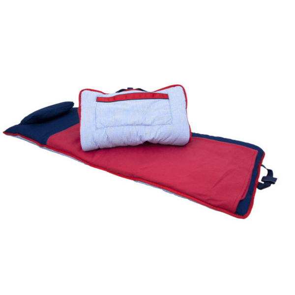 Navy / Red Seersucker Nap Mat