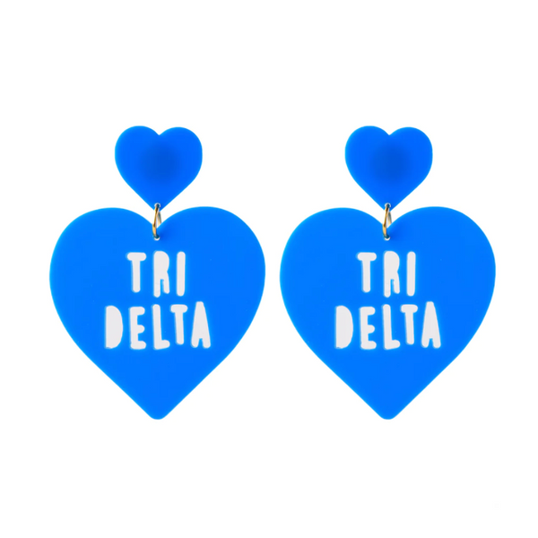 Tri Delta Sweet Heart Earrings
