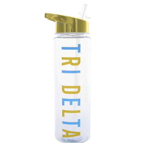 Tri Delta Gold Lid Water Bottle