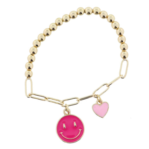 Giggles Bracelet: Hot Pink Smile