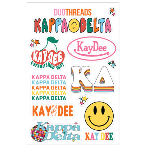 Kappa Delta Rainbow Sticker Sheet