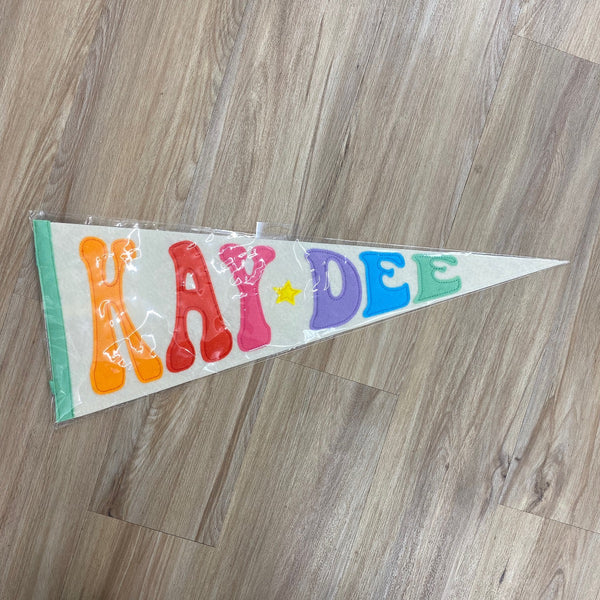 Kappa Delta Rainbow Pennant Flag
