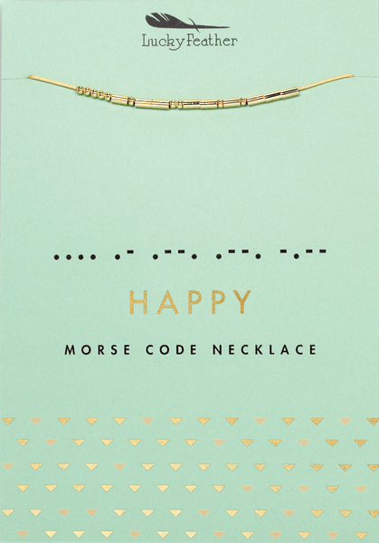 Morse code necklace HAPPY
