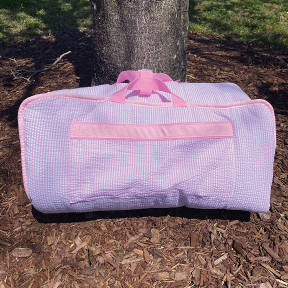 Pink Seersucker Nap Mat