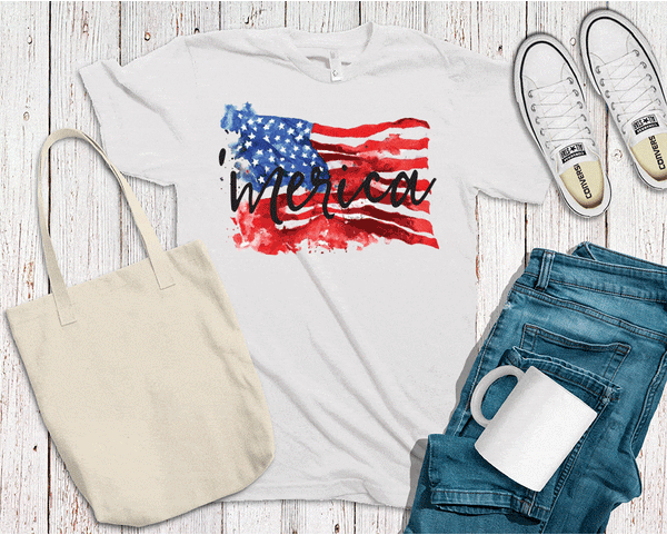 Merica Watercolor Tee