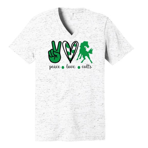 Peace Love Colts V-Neck Tee