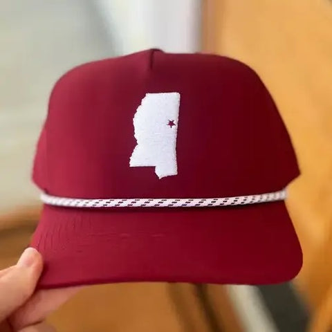 State of MS Hat: Maroon/White