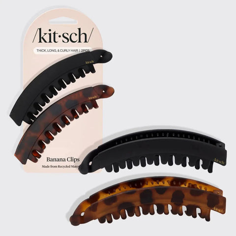 Banana Clip 2pc - Black & Tortoise