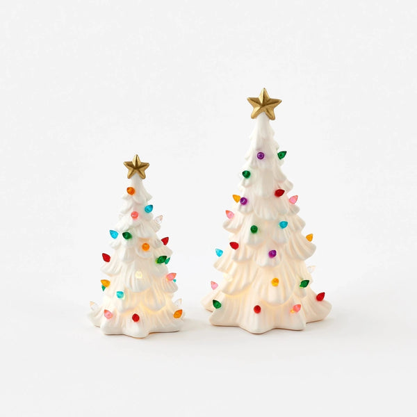 Lighted Porcelain Tabletop Trees