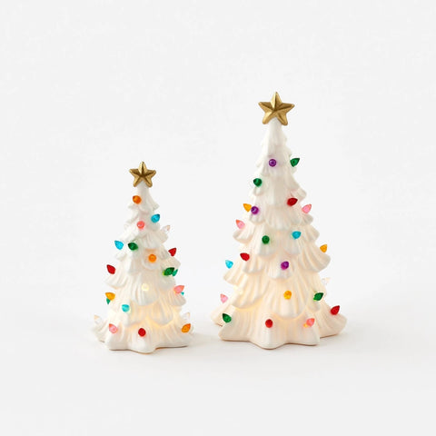 Lighted Porcelain Tabletop Trees