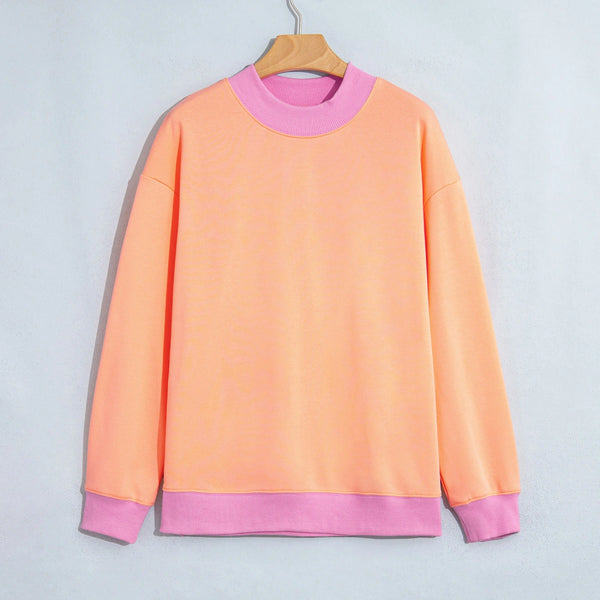 Grapefruit/Orange Mock Neck Sweatshirt