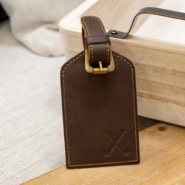 Golf Leather Embossed Luggage Tag