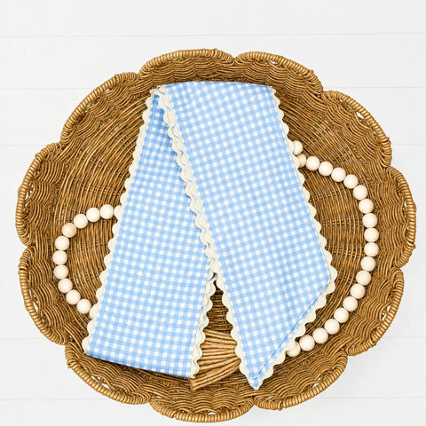 55" Carolina Blue Ric Rac Wreath Sash