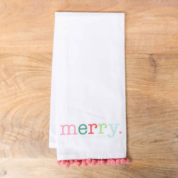 Merry Pom Pom Hand Towel