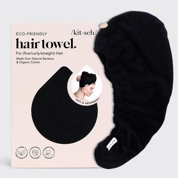 Quick Dry Hair Towel: Black