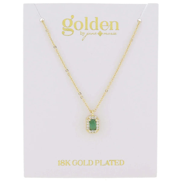 My Month Is Golden Necklace: Emerald