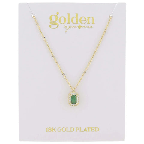 My Month Is Golden Necklace: Emerald