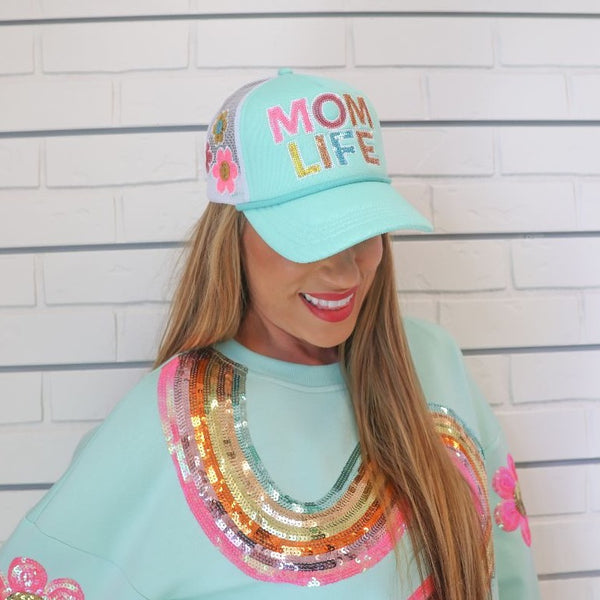 Simply Southern® Mom Life Sequin Trucker Hat