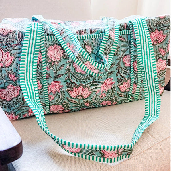 Lennon Blue Floral Duffle