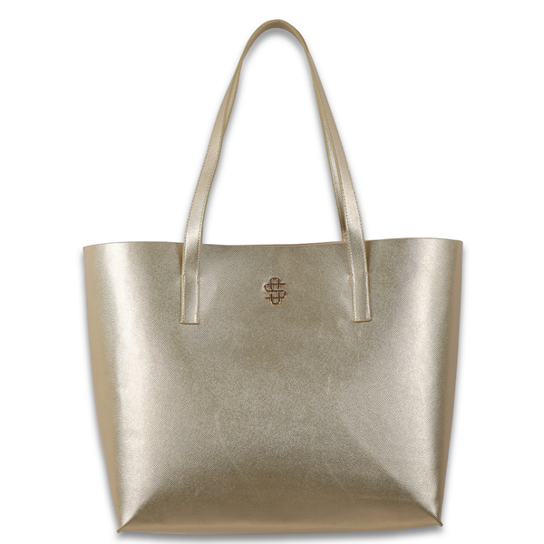 Simply Southern® Vegan Leather Tote: Gold
