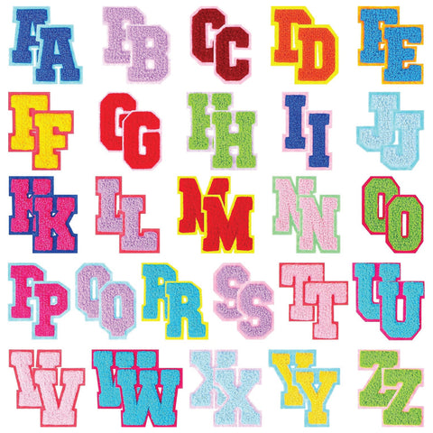 2" Chenille Bright Letter Patches