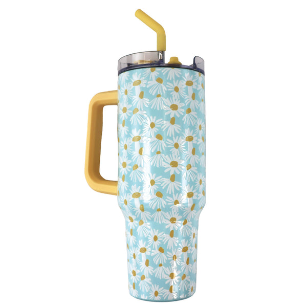 Simply Southern® 40oz Stainless Handle Tumbler: Daisy