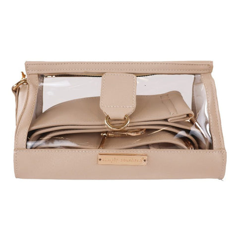 Simply Southern Clear Clutch: Cream