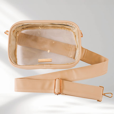 Simply Southern Clear Stadium Crossbody: Cream