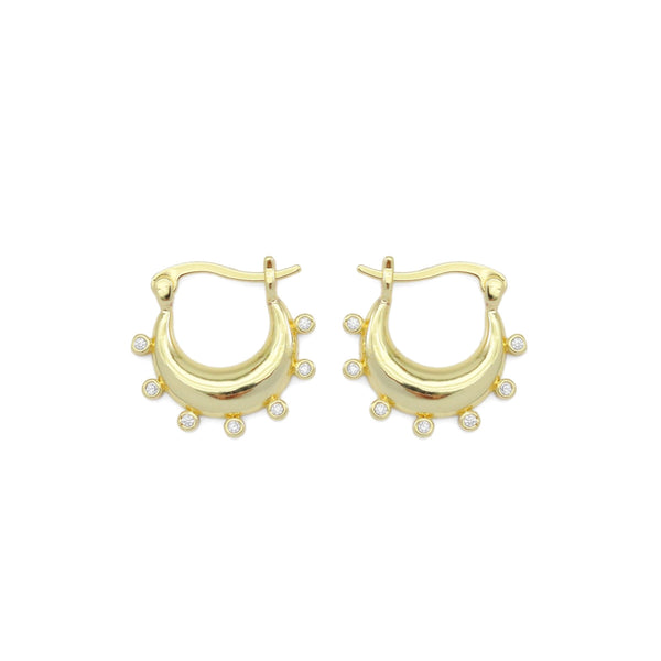Chunky CZ Spike Hoops