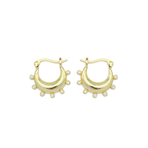 Chunky CZ Spike Hoops
