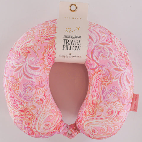 Simply Southern® Travel Pillow: Pink Paisley