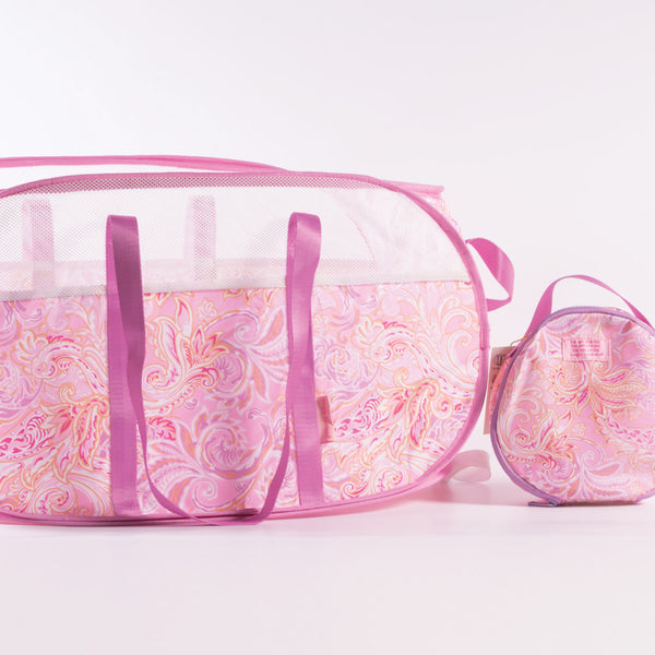 Pop Up Tote: Pink Paisley