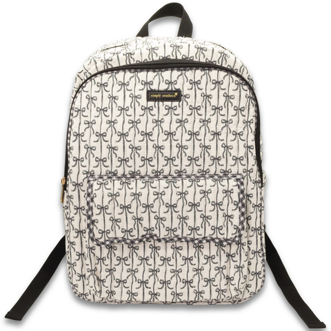 Simply Southern® Quilted Backpack: Black Bow